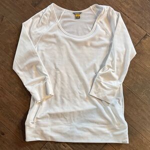 Eddie Bauer Textured White Long Sleeve Women's Tee